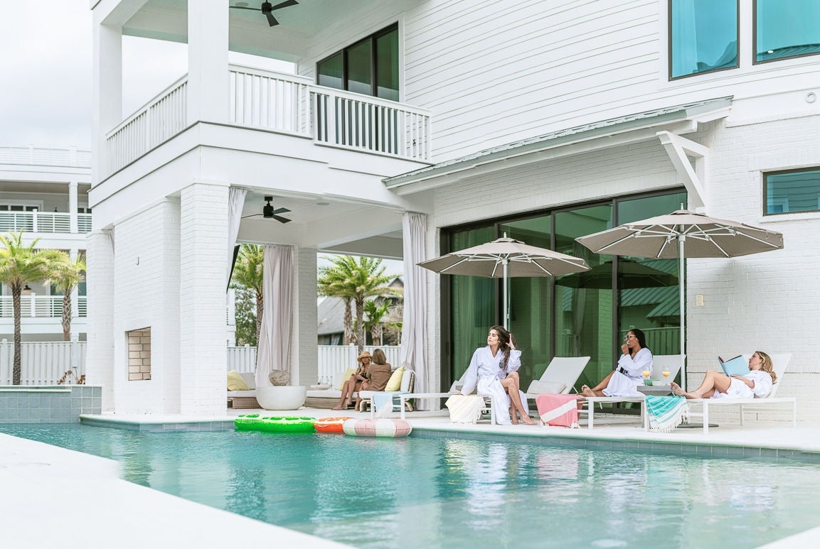 Luxury Vacation Rental Pool Gathering